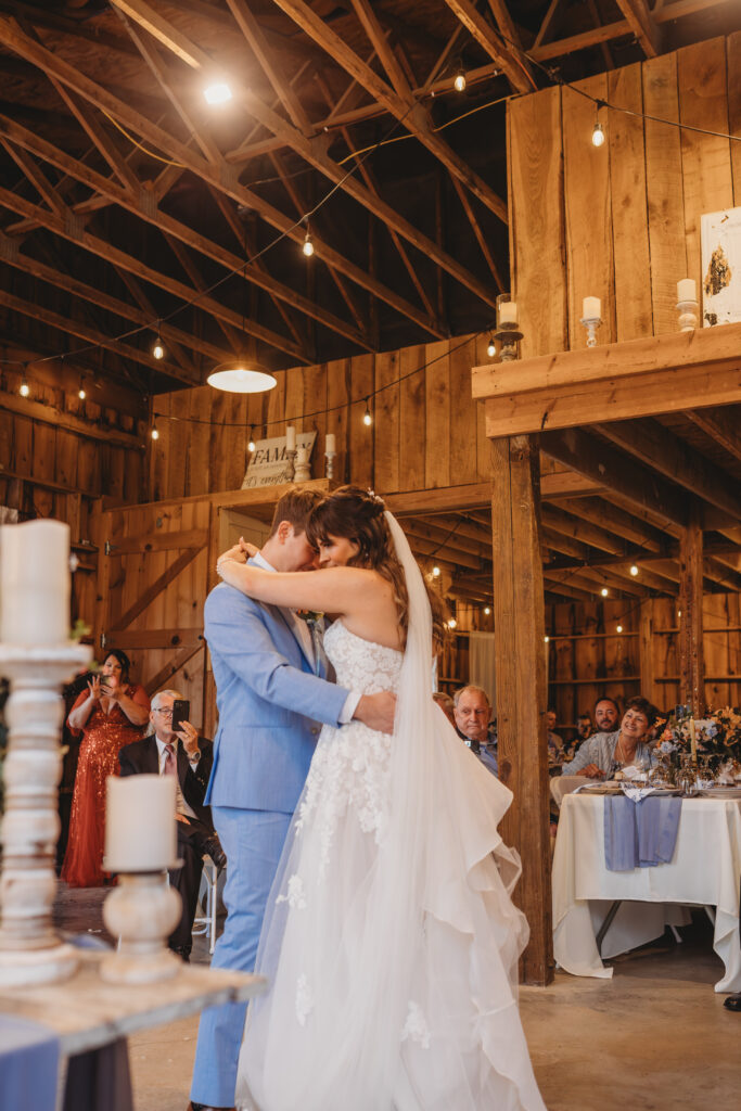 The bride and grooms first dance