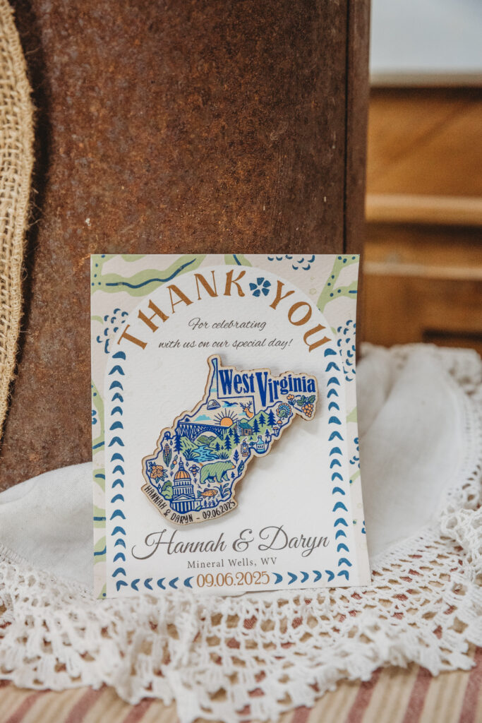 A West Virginia wedding favor 