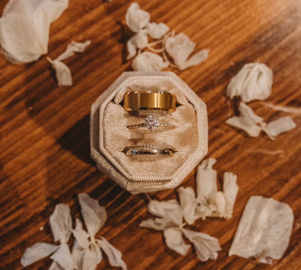 Wedding rings on a table