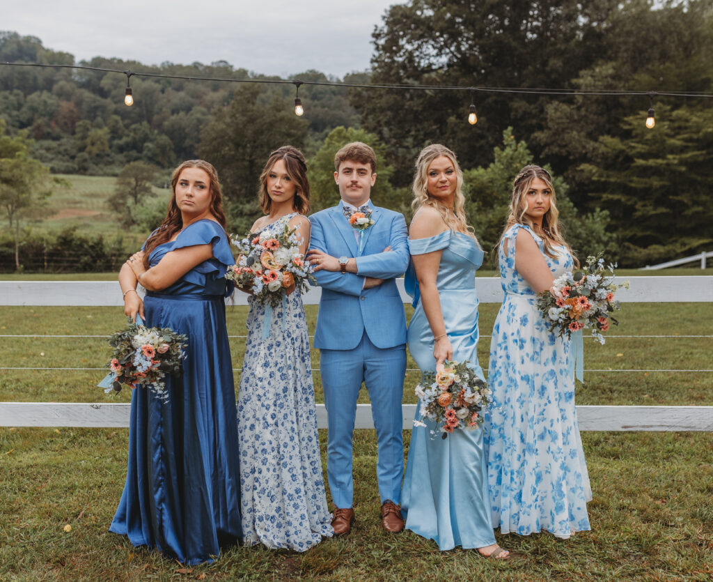The groom and bridesmaids